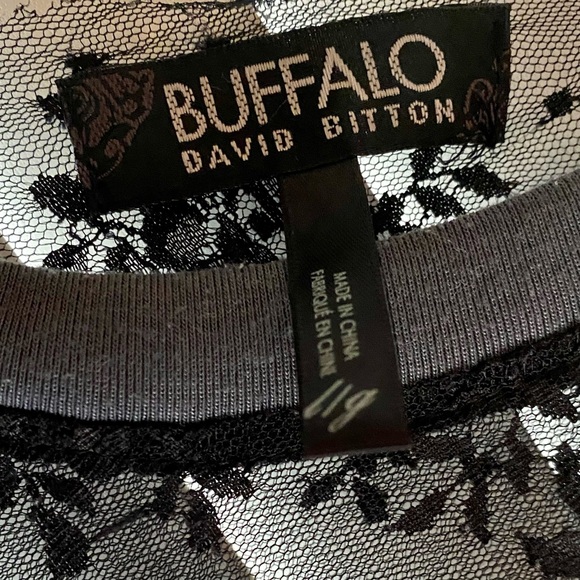 Chic Black and Grey Lace Mini Dress - Picture 4 of 5